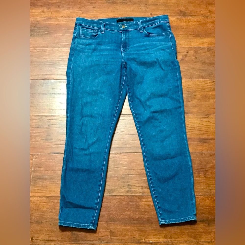 J Brand Heart Blue Wash Cropped Jeans 30